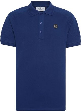 Philipp Plein pique polo shirt - men - Cotton - XXXL - Blue