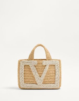 Valentino Garavani Valentino Garavani Viva Superstar Small Shopping Bag In Raffia Wo