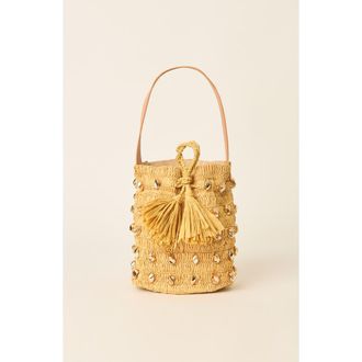 BTB Los Angeles Studded Galia Bucket Bag in Natural at Nordstrom