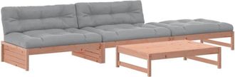 vidaXL Juego De Muebles Jard&iacute;n 4 Pzas Y Cojines Madera Abeto Douglas Vidaxl