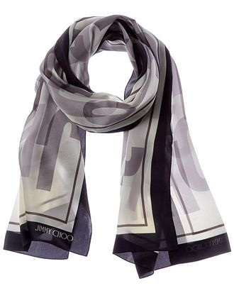 Jimmy Choo London Logo Silk Scarf