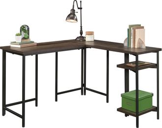 Sauder North Avenue L Desk, Smoked Oak finish