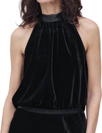 Go Silk For It Cutaway Top In Black