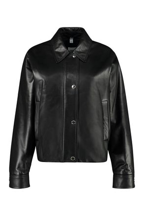Burberry Womens Lambskin Bomber Jacket - Black Sheepskin - Size EU 36 (Womens)