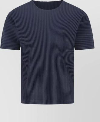 Homme Pliss&eacute; Issey Miyake short sleeve crew neck ribbed t shirt