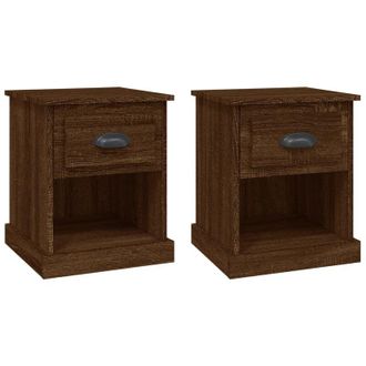 vidaXL Vidaxl - Bedside Cabinets 2 pcs Brown Oak 39x39x47.5 cm Engineered Wood