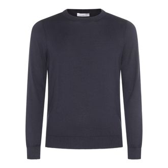 Malo Dark Blue Cotton Knitwear