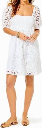 Lilly Pulitzer Kay Short Sleeve Eyelet Dress In Resort White