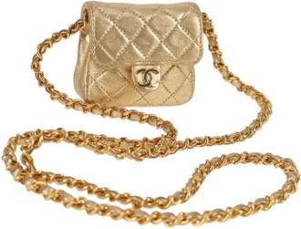 Chanel Pre-owned Schoudertas - Dames - Vintage Schoudertas - Geel - ONE Size - Leer - Vintage