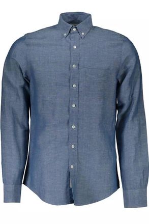 GANT Mens Classic Fit Oxford Shirt Long Sleeve - Blue Cotton - Size Small