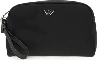 Emporio Armani Classic Pouch - Heren - Toilettassen - Zwart - ONE Size - Polyester - Tassen