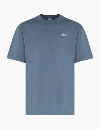 C.P. Company Mens 30/1 BRITISH SAILOR LOGO T SHIRT - Blue - Size: 42