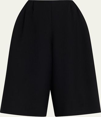 The Row Fauna Pleated Wide-Leg Culotte Shorts