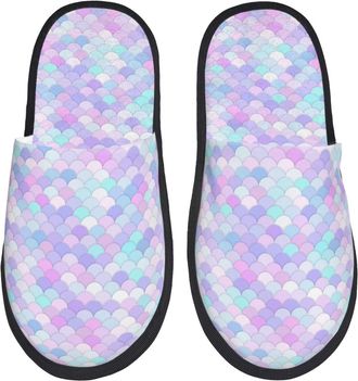 Generic Rainbow Scales Unisex Shoes Soft Slippers Cosy Sliders For Bedroom Winter Outdoor M