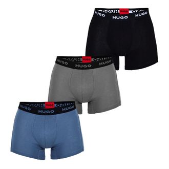 HUGO BOSS Hugo Heren Boxershorts (Set van 3) (Blauw/Grijs/Zwart)