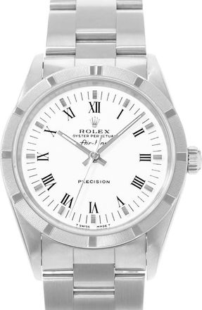 Rolex Pre-owned Rolex Air King 34 Automatic Chronometer White Dial Mens Watch 14010 WRO