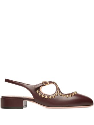 Bally 30mm Ballyrina orb-embellished heeled pumps - women - Lamb Skin/Calf Leather/Calf Leather/Calf Leather - 42 - Brown