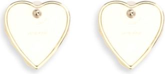 Self Portrait Womens Embellished Heart Earrings Gold Brass
