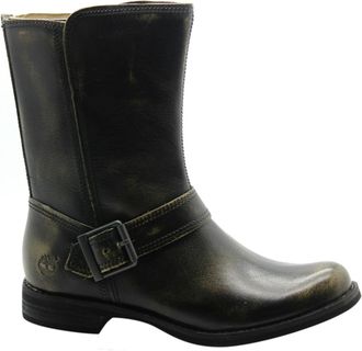 Timberland AF Savin Hill Mid Side Zip Womens Boots Distressed Black A1239 B82A Leather (archived) - Size UK 3.5