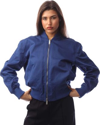 Emporio Armani Womens Reversible Bomber Jacket in Blue Cotton - Size 10 UK