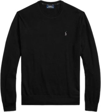 Ralph Lauren Rondehals gebreide trui - Heren - Ronde hals truien - Zwart - 2XL - Wol - Truien & Vesten