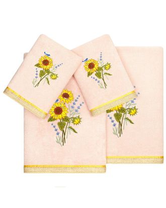 Linum Home Textiles Turkish Cotton Girasol 4pc Embellished Towel Set