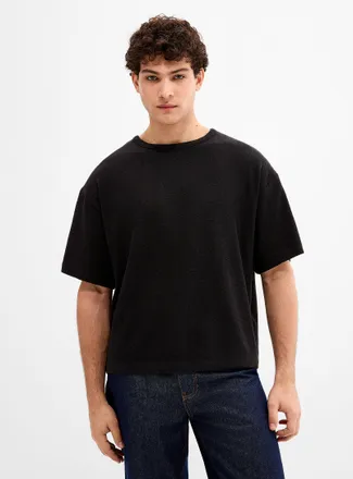 Le 31 Mens Crepe knit T-shirt Oversized fit