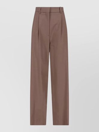 Lardini tailored trousers straight cut belt loops pleats