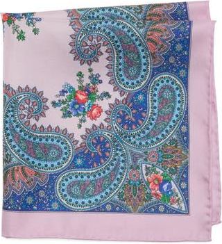 Robert Graham Paisley Floral Silk Pocket Square in Pink/Blue at Nordstrom Rack