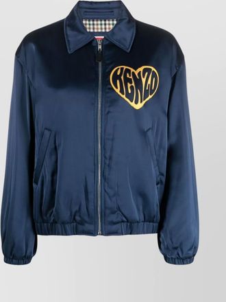 Kenzo structured satin blazer with elasticated accents