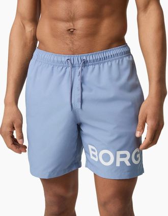 Bj&ouml;rn Borg Mens Borg Logo Swim Shorts, Stonewash Blue - Size: 37/36/32
