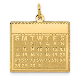 Diamond2Deal 14k Yellow Gold Monday the First Day Calendar Pendant