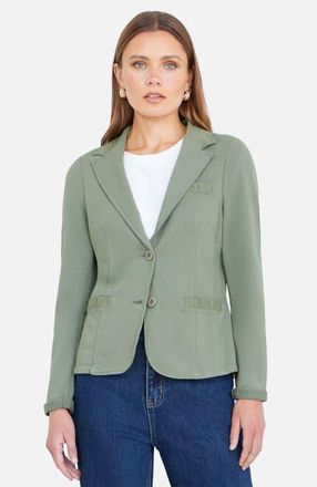 Yumi Stretch Cotton Blazer in Khaki at Nordstrom, Size 10