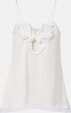 Magda Butrym Floral-applique lace-trimmed silk satin camisole
