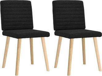 vidaXL Sillas de comedor 2 unidades tela negro Vidaxl