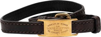 Louis Vuitton Pre-owned Womens Leather Articles De Voyage Sign It Bracelet - Brown - One Size