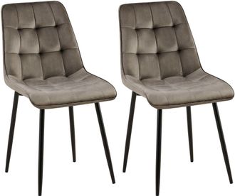 Clp Clp - Lote De 2 Sillas De Comedor Funda De Terciopelo Gifford Antracita Terciopelo