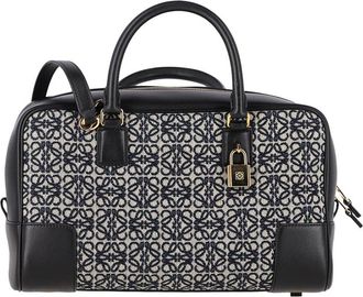 Loewe Black Canvas Amazona 28 Anagram Handbag (Authentic Pre-Loved)