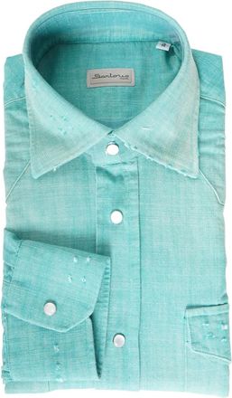 Sartorio Napoli Camicia con bottoni automatici - Verde