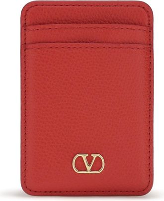 Valentino Garavani VLogo Signature Magnetic Closure Card Holder - Red