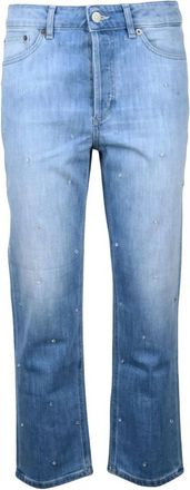 Dondup Koons Jeans - Dames - Cropped Jeans - Blauw - W28 - Katoen - Jeans