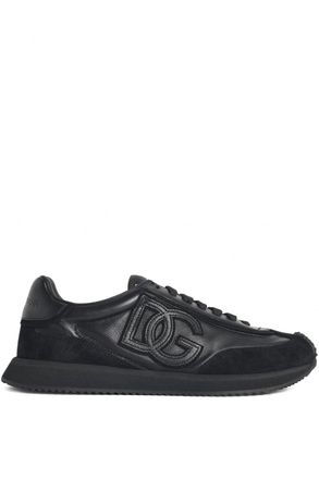 Dolce & Gabbana LEATHER CUSHION SNEAKERS Size: 43.5, colour: BLACK
