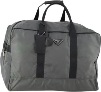 Prada Pre-owned Vintage Boston Tas - Dames - Vintage Weekendtas - Grijs - ONE Size - Nylon - Vintage
