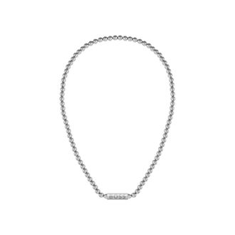 BOSS Beaded necklace in brushed stainless steel with octagonal closure