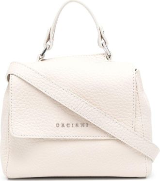 Orciani logo-lettering grained bag - women - Calf Leather - One Size - Neutrals