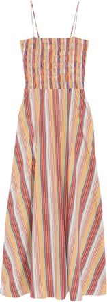 Faithfull The Brand Abito lungo Anniken a righe - Arancione