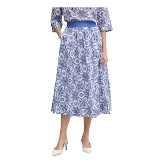 Joop Saki 2 Midi Rok - Dames - Midirokken - Blauw - S - Katoen - Rokken