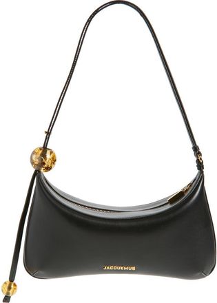 Jacquemus Le Grand Bisou Perle Leather Shoulder Bag in Black at Nordstrom