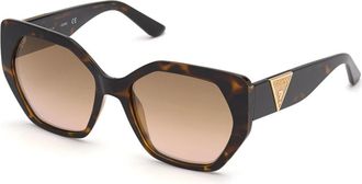 Guess Driehoekige Geometrische Zonnebril - Dames - Zonnebrillen - Bruin - 57 MM - Accessoires