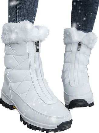 Generic Winter Comfortable Cotton Shoes Anti Boots for Women Boots Waetpoof Sneaker Boot Winter Women (White, 6.5)